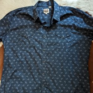 Ely Cattleman XXL Blue Paisley Pearl Snap